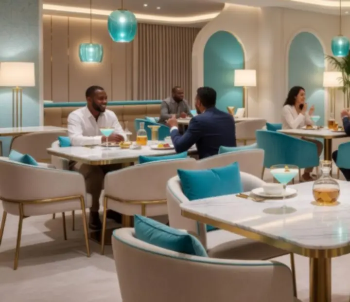 Moderní světlá restaurace s casino atmosférou a prémiovou gastronomií