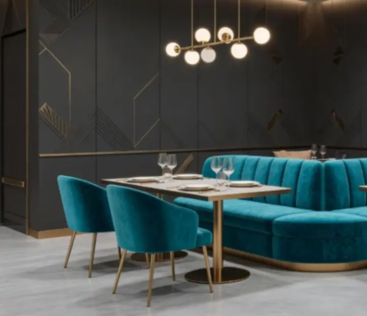 Moderní casino lounge interiér restaurace Dice Chips